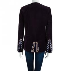 مملوكة مسبقًا جاكيت بليزر زادك آند فولتير قطيفة بنفسجي مطرزة M