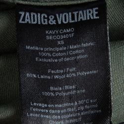 Zadig and Voltaire Kavy Camouflage Zip Front Jacket XS
