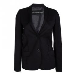 Zadig and Voltaire Navy Blue Textured Distressed Blazer XS