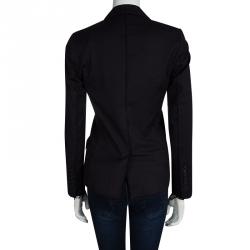 Zadig and Voltaire Navy Blue Textured Distressed Blazer XS