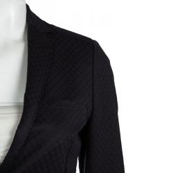 Zadig and Voltaire Navy Blue Textured Distressed Blazer XS