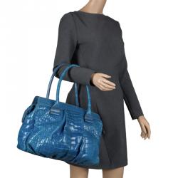 Zagliani Blue Crocodile Custom Made Limited Edition Bag