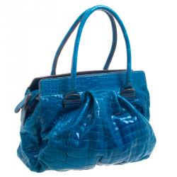 Zagliani Blue Crocodile Custom Made Limited Edition Bag