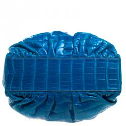 Zagliani Blue Crocodile Custom Made Limited Edition Bag