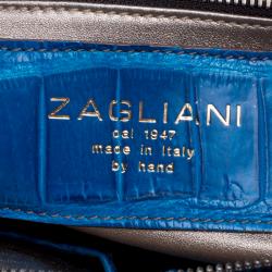 Zagliani Blue Crocodile Custom Made Limited Edition Bag