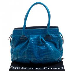 Zagliani Blue Crocodile Custom Made Limited Edition Bag