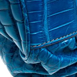 Zagliani Blue Crocodile Custom Made Limited Edition Bag