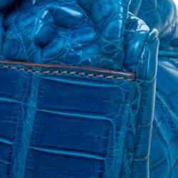 Zagliani Blue Crocodile Custom Made Limited Edition Bag