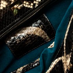 Zagliani Black Python Puffy Hobo