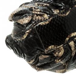 Zagliani Black Python Puffy Hobo