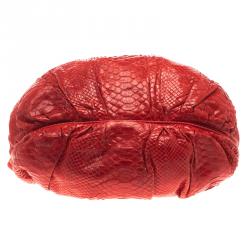 Zagliani Red Python Puffy Tote