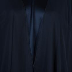Pre Owned Zuhair Murad Navy Blue Chiffon Overlay Cape Dress L