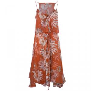 Pre Owned Diane Von Furstenberg Tupai Chiffon Wrap Dress M