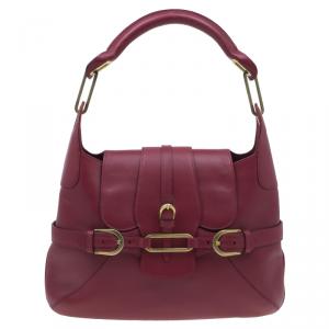 Pre Owned Jimmy Choo Red Leather Tulita Shoulder Bag