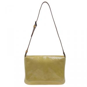 Pre Owned Louis Vuitton Beige Monogram Vernis Thompson Street Bag