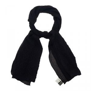 Pre Owned Fendi Black Zucca Silk Stole