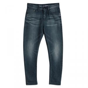 Pre Owned Armani Junior Washed Distressed Denim Studded Pocket Detail Skinny Jeans 11 Yrs