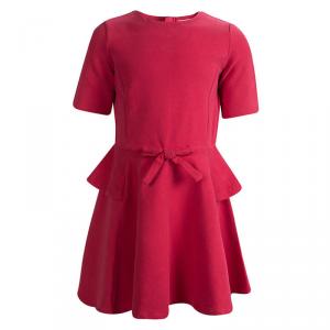 Armani Junior Red Cotton Bow Detail Dress 6 Yrs