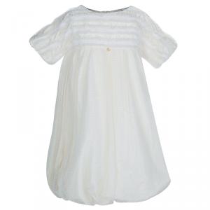 Baby Dior Off-White Dotted Mesh Overlay Dress 8 Yrs