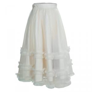 Baby Dior Cream Tulle Overlay Tiered Skirt 10 Yrs