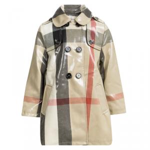 Burberry Beige Patent Novacheck Trench Coat 3 Yrs