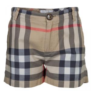 Burberry Beige Novacheck Print Shorts 6 Yrs