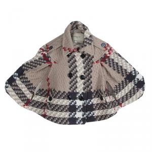 Burberry Beige Textured Wool Poncho 5 Yrs