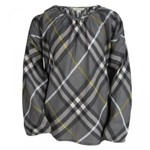 Burberry Grey Nova Check Long Sleeve Top 12Y