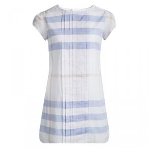 Burberry White Check Printed Pleat Detail Dress 8 Yrs