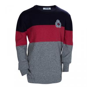 Cesare Pacciotti Colorblock Striped Long Sleeve Crew Neck Sweater 10 Yrs