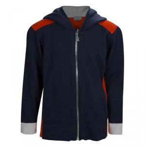 Dior Colorblock Wool Hooded Zip Front Cardigan 6 Yrs