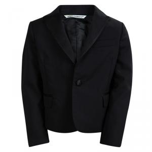 Dolce and Gabbana Black Wool Satin Lapel Detail Blazer 18-24 Months