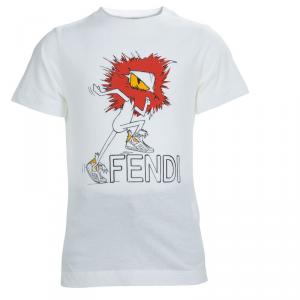 Fendi White Graphic Print Crew Neck T-Shirt 6 Yrs
