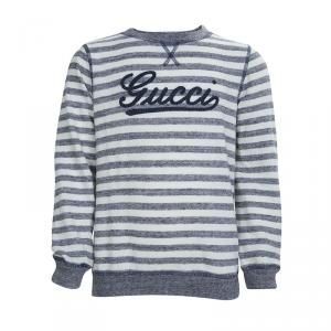 Gucci White Striped Cotton Terry Long Sleeve T-Shirt 6 Yrs