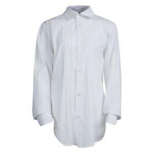 Gucci White Pintucked Long Sleeve Button Front Shirt 12 Yrs