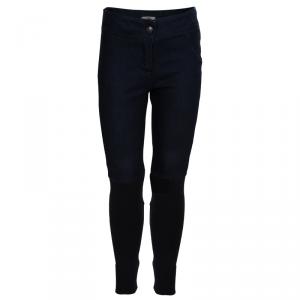  Gaultier Junior Indigo Dark Wash Denim and Rib Knit Skinny Jeans 10 Yrs