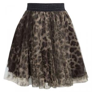Jean Paul Gaultier Junior Animal Printed Mesh Layered Circular Skirt 6 Yrs