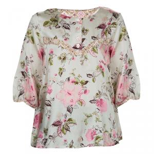 Kenzo Kids Multicolor Floral Print Cotton Top 8 Yrs
