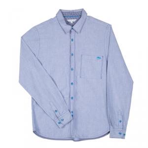 Little Marc Jacobs Blue Cotton Chambray Long Sleeve Button Front Shirt 12+ Yrs