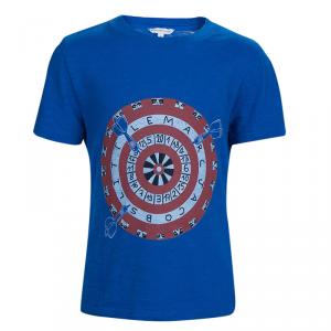 Little Marc Jacobs Blue Printed Crew Neck T-Shirt 6 Yrs