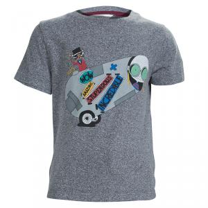 Little Marc Jacobs Grey Melange Jersey Graphic Print Crew Neck T-Shirt 6 Yrs