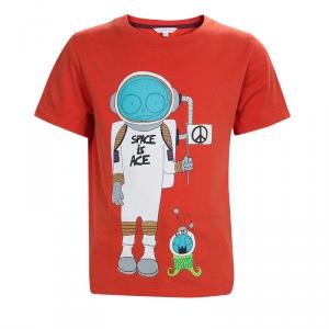 Little Marc Jacobs Red Astronaut Print Crew Neck T-Shirt 6 Yrs