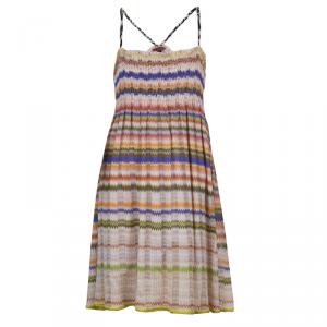 Missoni Multicolor ZigZag Pattern Smocking Detail Knit Dress 8 Yrs