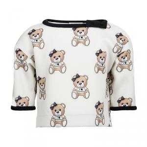 Monnalisa Cream Knit Teddy Bear Print Top 4 Yrs 