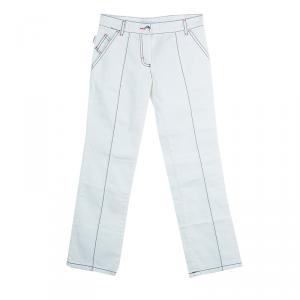 Moschino Junior White Contrast Topstitch Detail Denim Jeans 6/7 Yrs
