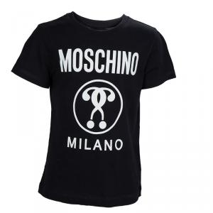 Moschino Kid Black Printed Crew Neck T-Shirt 8 Yrs