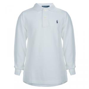 Polo By Ralph Lauren White Long Sleeve Polo T-Shirt 5 Yrs