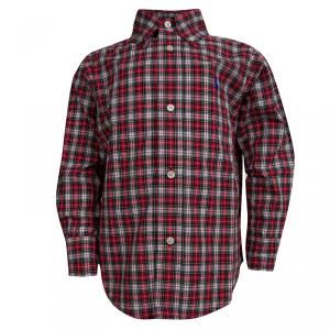 Pre Owned Ralph Lauren Red Checked Long Sleeve Buttondown Cotton Shirt 2 Yrs