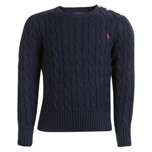 Polo By Ralph Lauren Navy Blue Cable Knit Sweater 5 Yrs