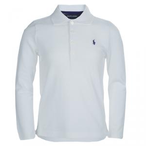 Ralph Lauren White Long Sleeve Polo T-Shirt 6 Yrs